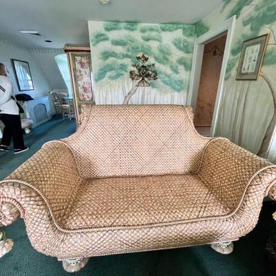 Vintage MacKenzie-Child's woven settee