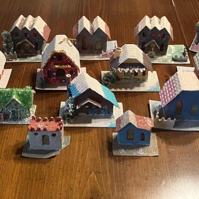 Vintage Christmas Putz Houses, Made in Japan