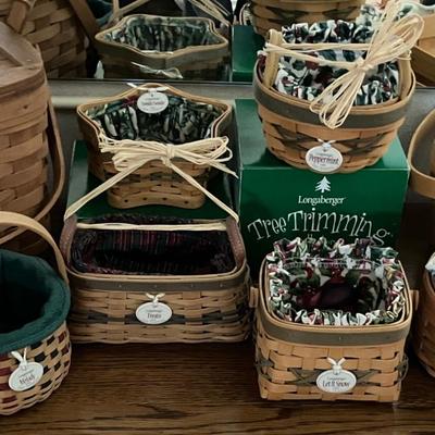 Longaberger Baskets Including 5 from the Tree Trimming Collection (Years 1999-2003) 