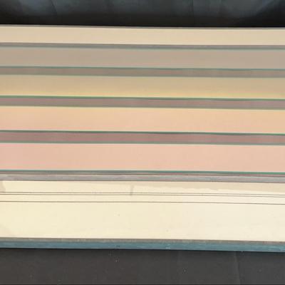 Framed ‘Wilmington’ Signed J. Sanders 1975 | Louvered Window Design in Pastel Gradient