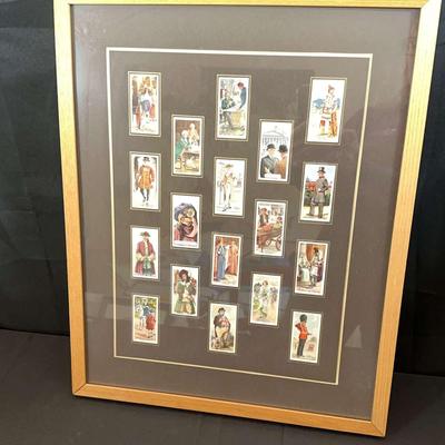 Framed British Cigarette Cards | Historic Figures, Costumes & Trades | 18 Cards in Display Frame
