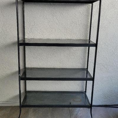 Metal And Glass Shelf Unit