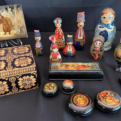 Russian Nesting Dolls & Trinket Box Collection