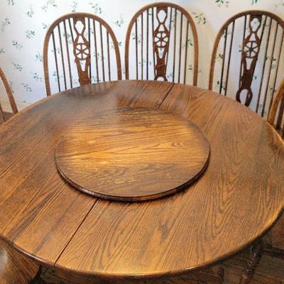 Oak Dining Room Table With Six Chairs 