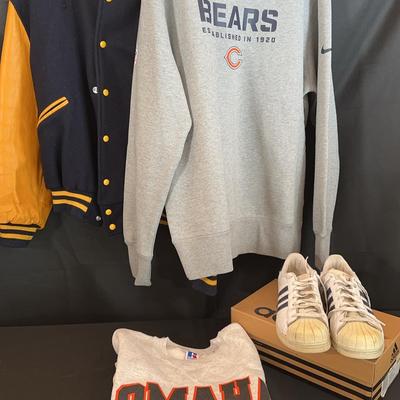 Vintage & New Sports Apparel | Adidas Superstar II, Letterman Jacket, Bears NFL Sweatshirt