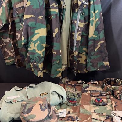 U.S. Military Inspired Camouflage Uniform Set | Jackets, Shirts, Cap & Belt – Air Force Patches