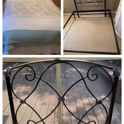 Iron Twin Bed Frame With Full Size Mattress 