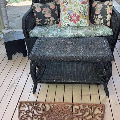 Rattan Sofa & Coffee Table