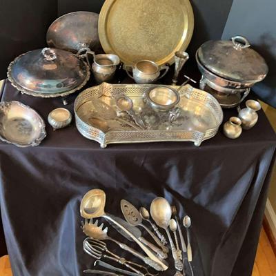 Silver Plated Dishes And Utensils