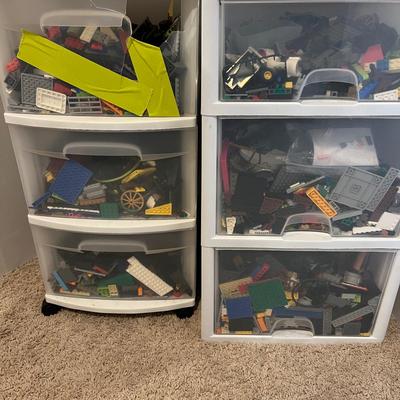 Lot D LEGO Mixed Set of 2 Three Drawer Containers