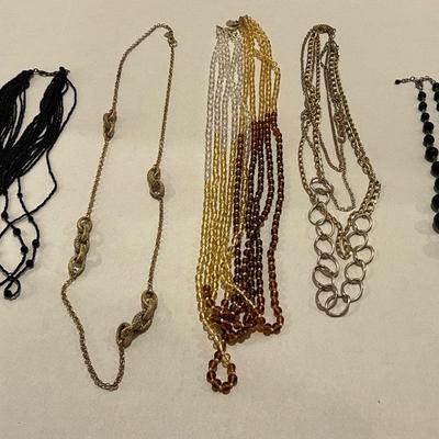 Lot F Costume Jewelry Five Necklaces