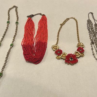Lot E Four Costume Jewelry Necklaces