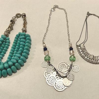 Lot D Three Costume Jewelry Necklaces