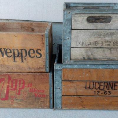 Wood w/Metal Trim Crates 
