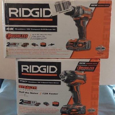 Cordless Drills x2 Ridgid 18v NIB