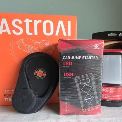Tire Inflator, Light, Charger, Gauge