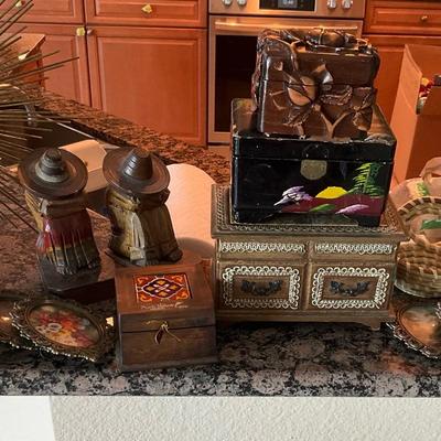 Mexican Wood Bookends, El Viejo Arte, Wooden Chests, Pine Straw Basket And More