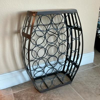 Metal “Barrel” Wine Rack 