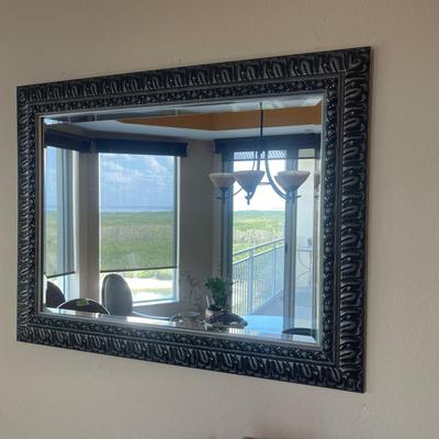 Silver Frame Beveled Mirror