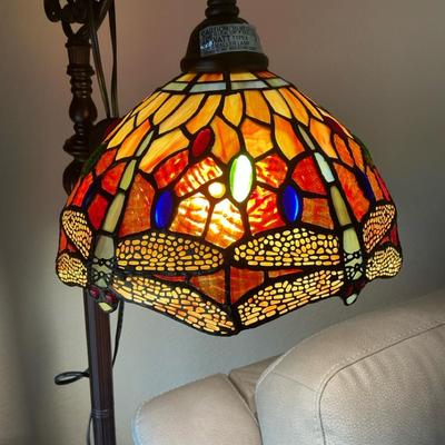 Dragonfly Fused Glass Floor Lamp