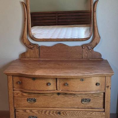 Antique Oak Dresser w/ Mirror