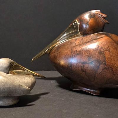 "Small & Medium Nesting Pelicans" - Original Brian Arthur Bronzes, feat. AP #7/20