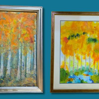 (2) Large Original Mixed Media Artwork by Sandy Robinson