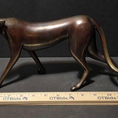 Original Loet Vanderveen Bronze Sculpture - "Stalking Cheetah" (#210/500)