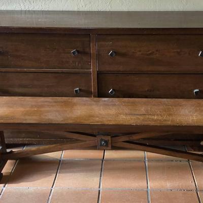 Chest of Drawers & Wood Bench