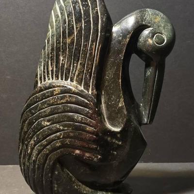 Hand Carved & Signed Bird Sculpture 