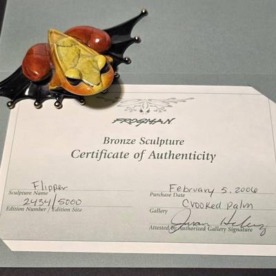 "Flipper" - Original Tim "Frogman" Cotterill Bronze Sculpture w/ COA