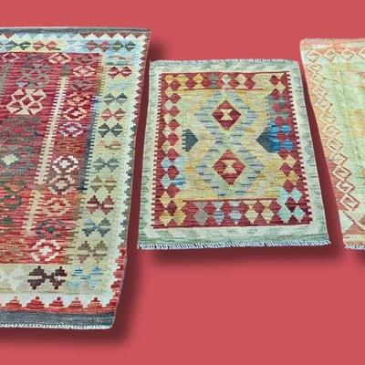 (3) Miamana Kilim Rugs - Pakistan