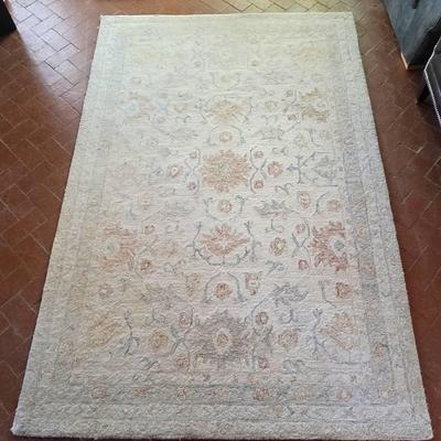 Norabel Hooked 100% Wool Pile 5' x 7.5' Rug - Ivory/Rust
