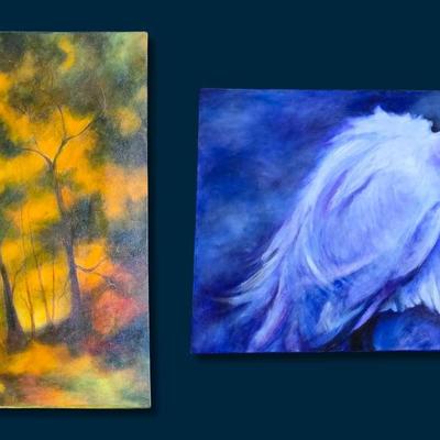 Pair of Large Original Alison Caltrider Paintings