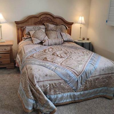 Lf127 bedroom set with headboard nightstand