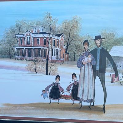 Large P. Buckley Moss “Iowa Heritage” Framed Print (WH)