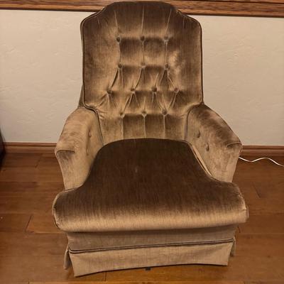 Vintage Brown Felt Swivel Rocker