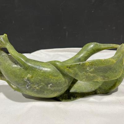 Vntg Inuit Green Soapstone Carving 