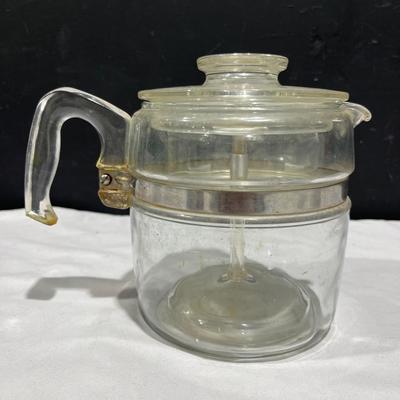 Vintage Mid Century Pyrex 6-Cup Stovetop Glass Coffee Percolator