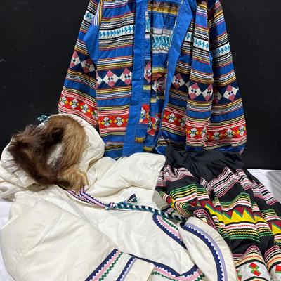 Vintage Handmade Seminole Native American Jacket & Skirt & Eskimo Jacket 