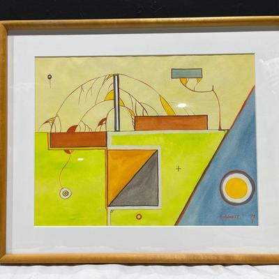 Original Abstract Watercolor Signed Cabiness