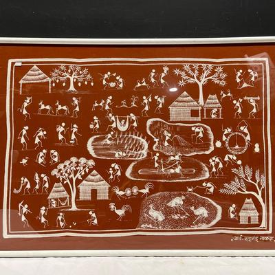 Original Signed Warli Painting ~ Maharashtra, India