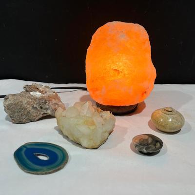 Rocks, Fossils, Minerals, Salt Lamp & More