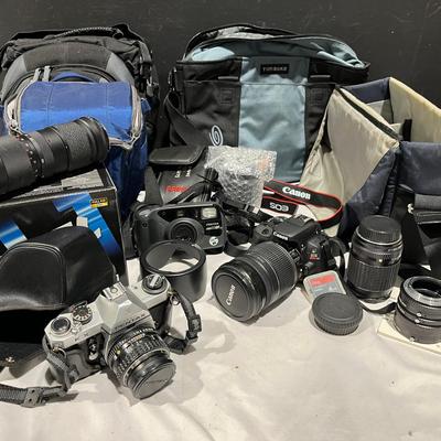 Canon EOS Rebel SL1, Pentax K1000 Camera, Extra Lenses, Cases, & More