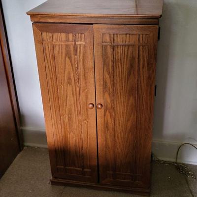 Wood Laminate CD, DVD, VHS Storage Cabinet