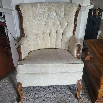 Light Beige Wingback Chair