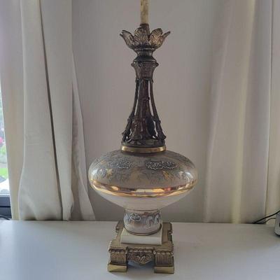 MCM Glass & Brass Lamp.