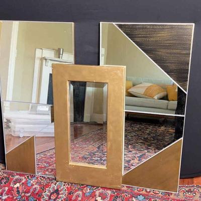 Gold accented decorative mirrors