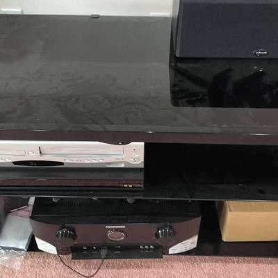 Two Tiered Wooden Leg Entertainment/Coffee Table (ONLY INCLUDES TABLE) 