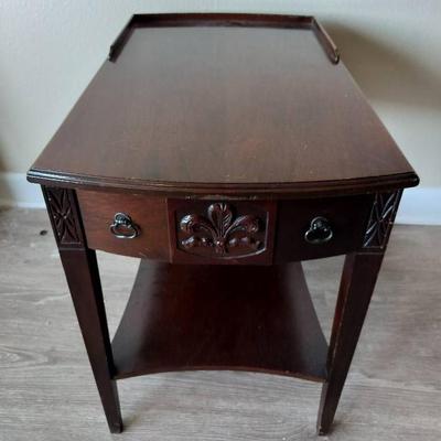 Vintage Mersman Two Tiered Mahogany Side Table #1